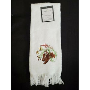 Threshold Easter Flowers Floral Hand Towel Brown Bunny Rabbit 15"x25"